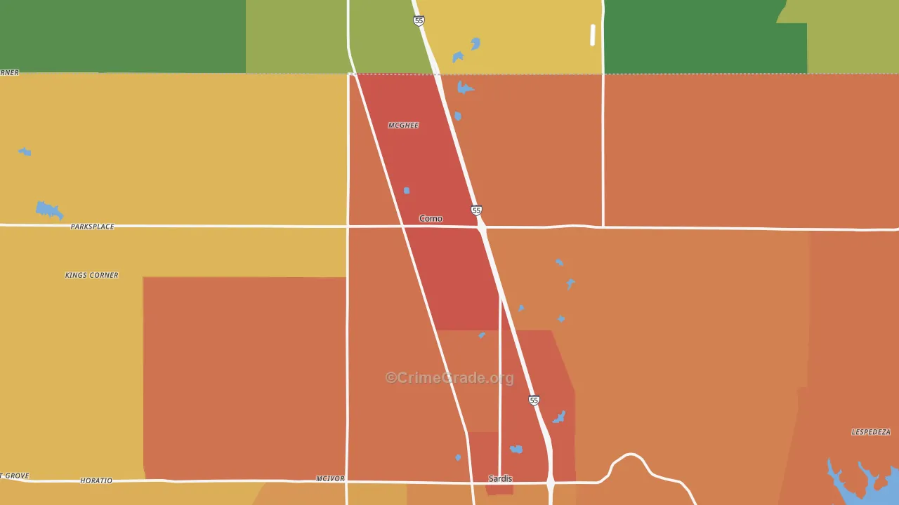 Como, MS Map of Theft Rates