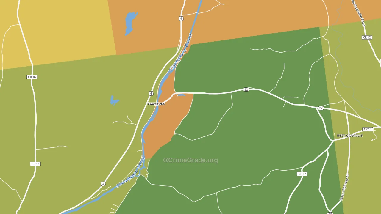 Comstock, NY Map of Theft Rates