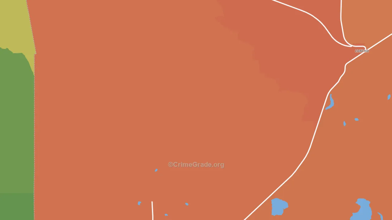 Concho, AZ Map of Theft Rates