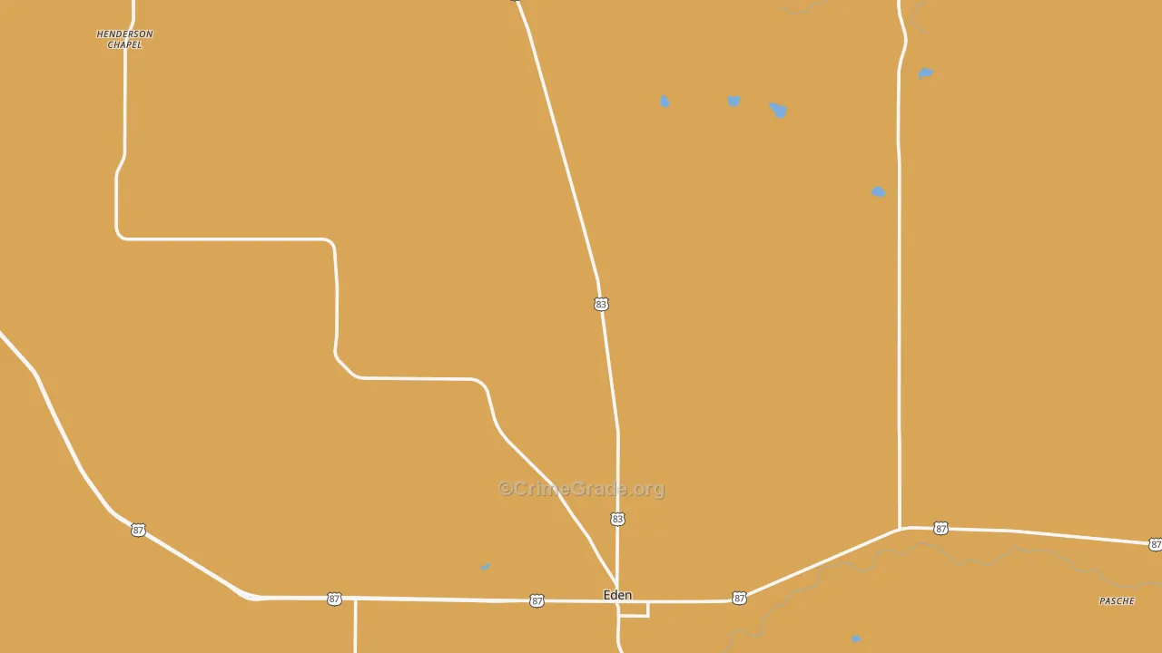 Concho County, TX Map of Theft Rates