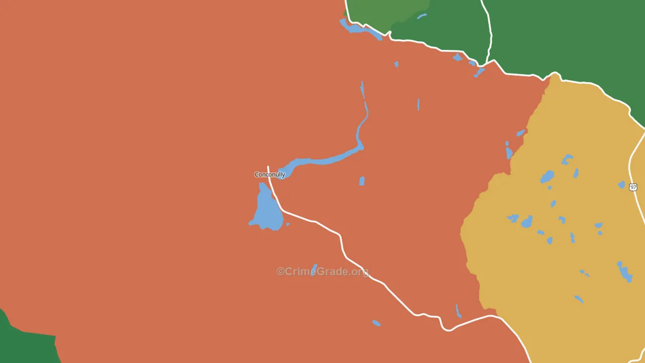 Conconully, WA Map of Theft Rates