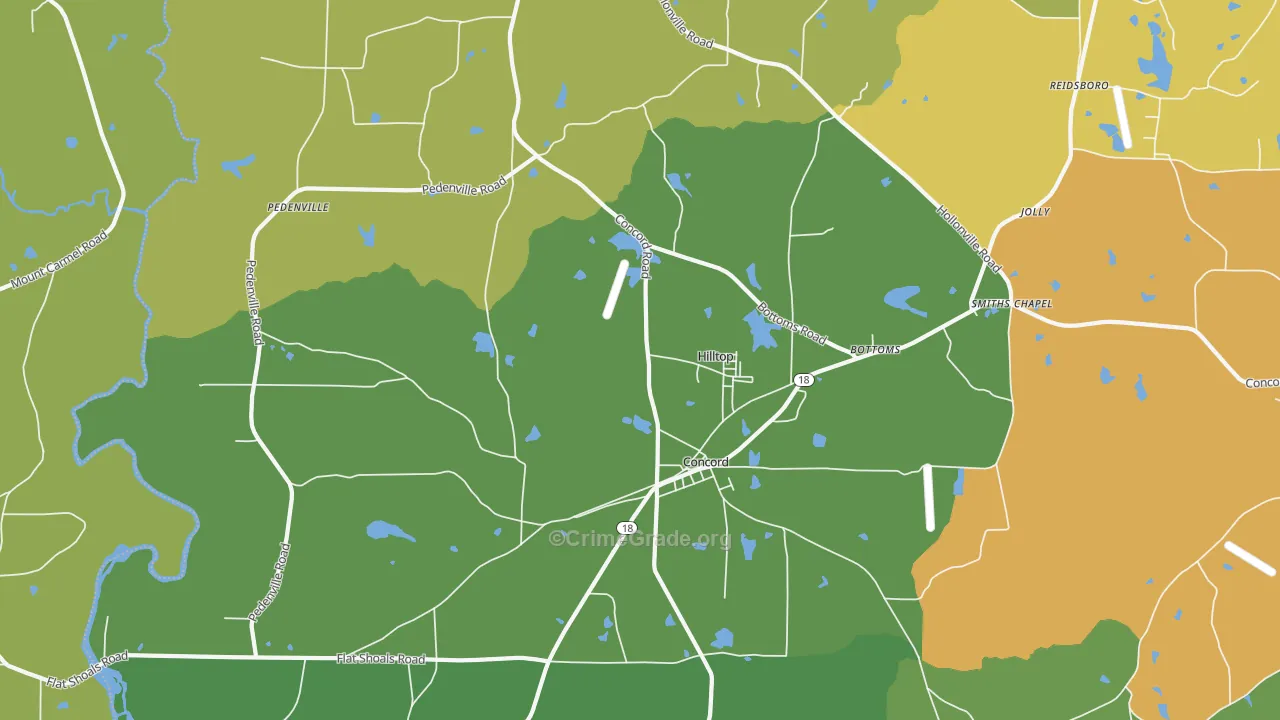 Concord, GA Map of Theft Rates