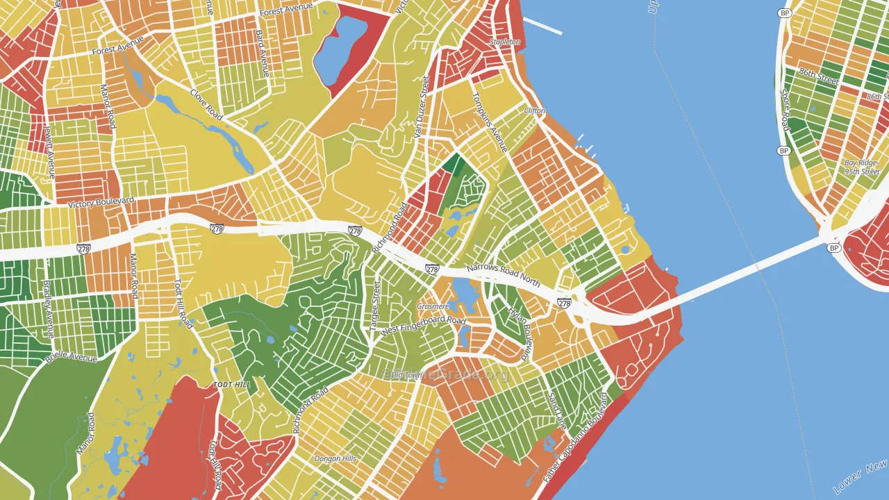 Concord, Staten Island, NY Map of Theft Rates