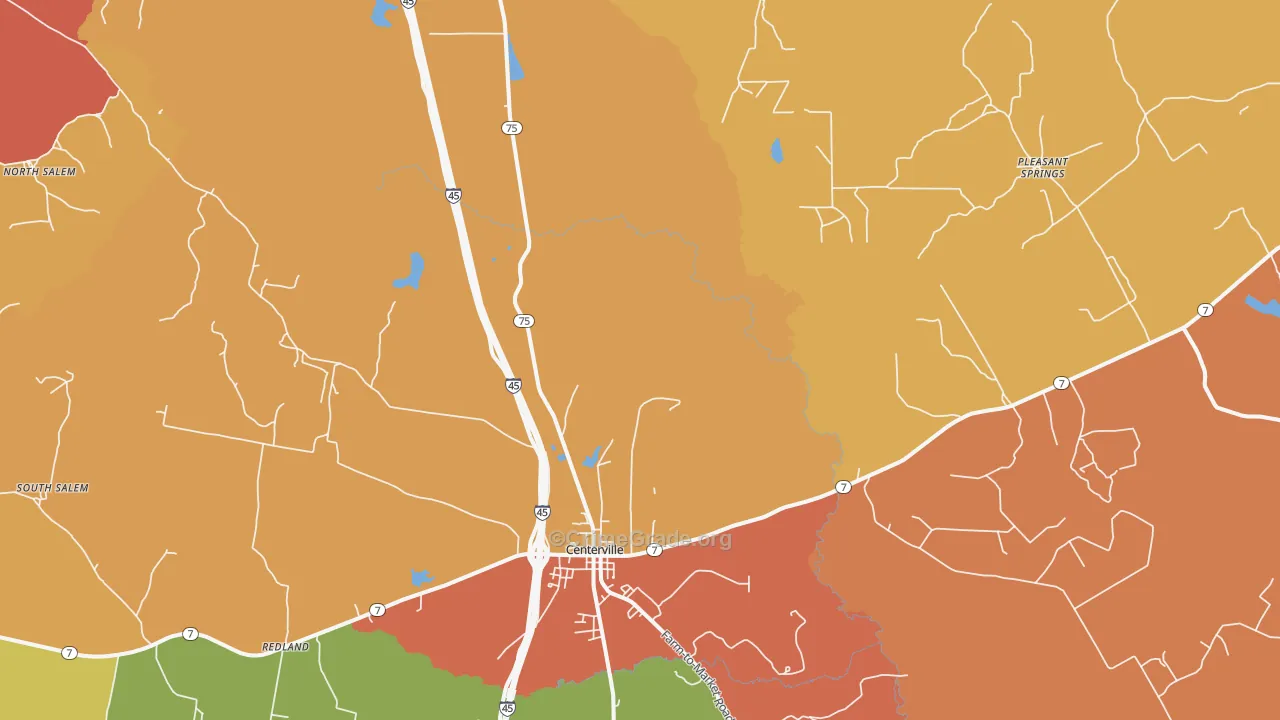 Concord, TX Map of Theft Rates
