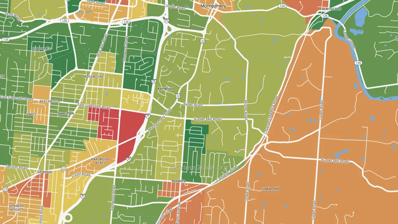 Concorde Hills, OH Map of Theft Rates