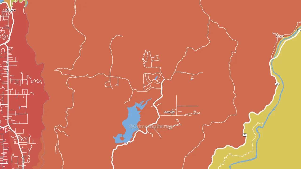 Concow, CA Map of Theft Rates