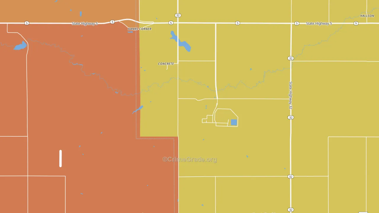 Concrete, ND Map of Theft Rates