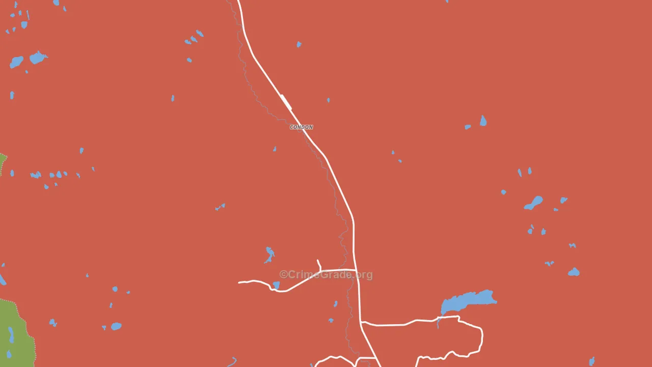 Condon, MT Map of Theft Rates