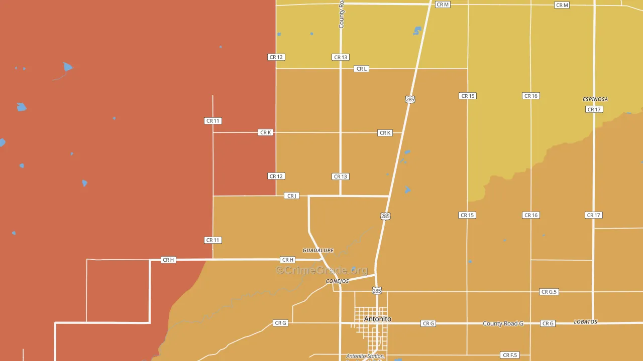 Conejos, CO Map of Theft Rates