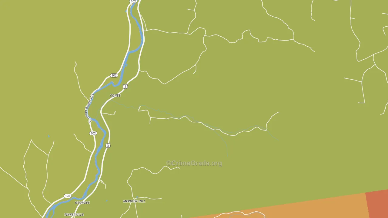 Cones, NH Map of Theft Rates