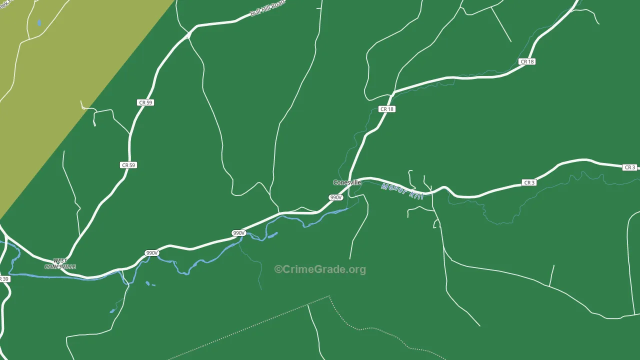 Conesville, NY Map of Theft Rates