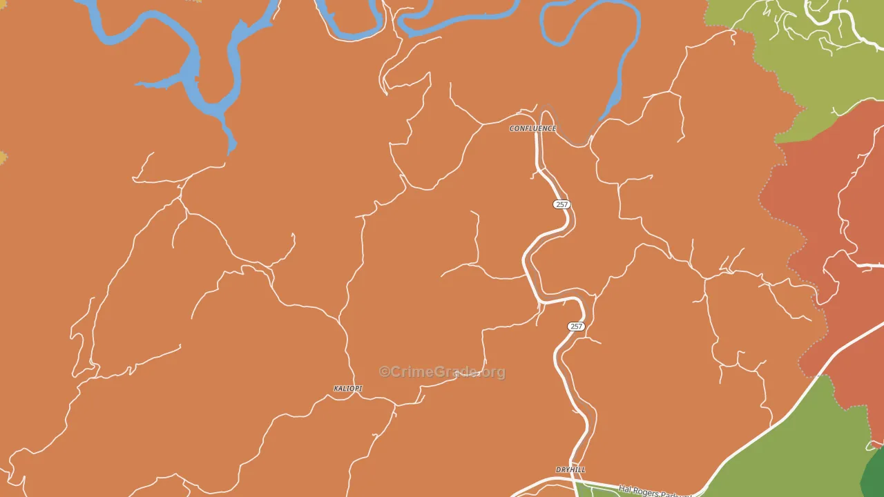 Confluence, KY Map of Theft Rates