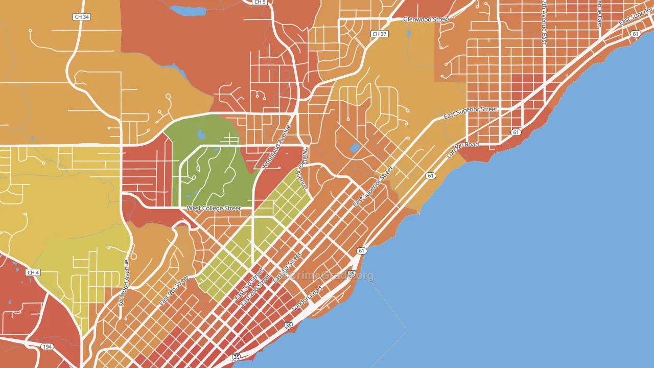 Congdon Park, Duluth, MN Map of Theft Rates