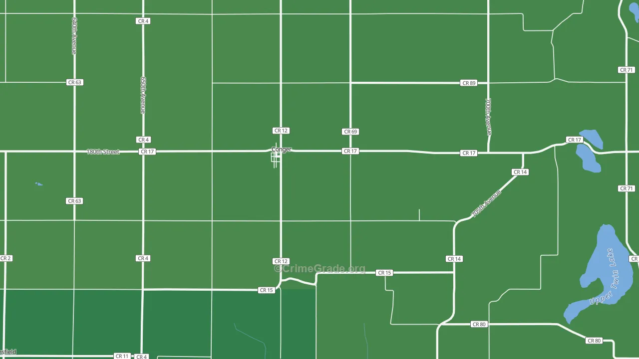 Conger, MN Map of Theft Rates