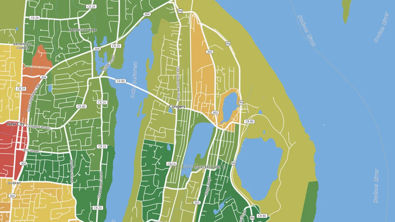 Congers, NY Map of Theft Rates