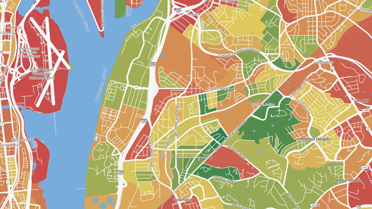 Congress Heights, Washington, DC Map of Theft Rates