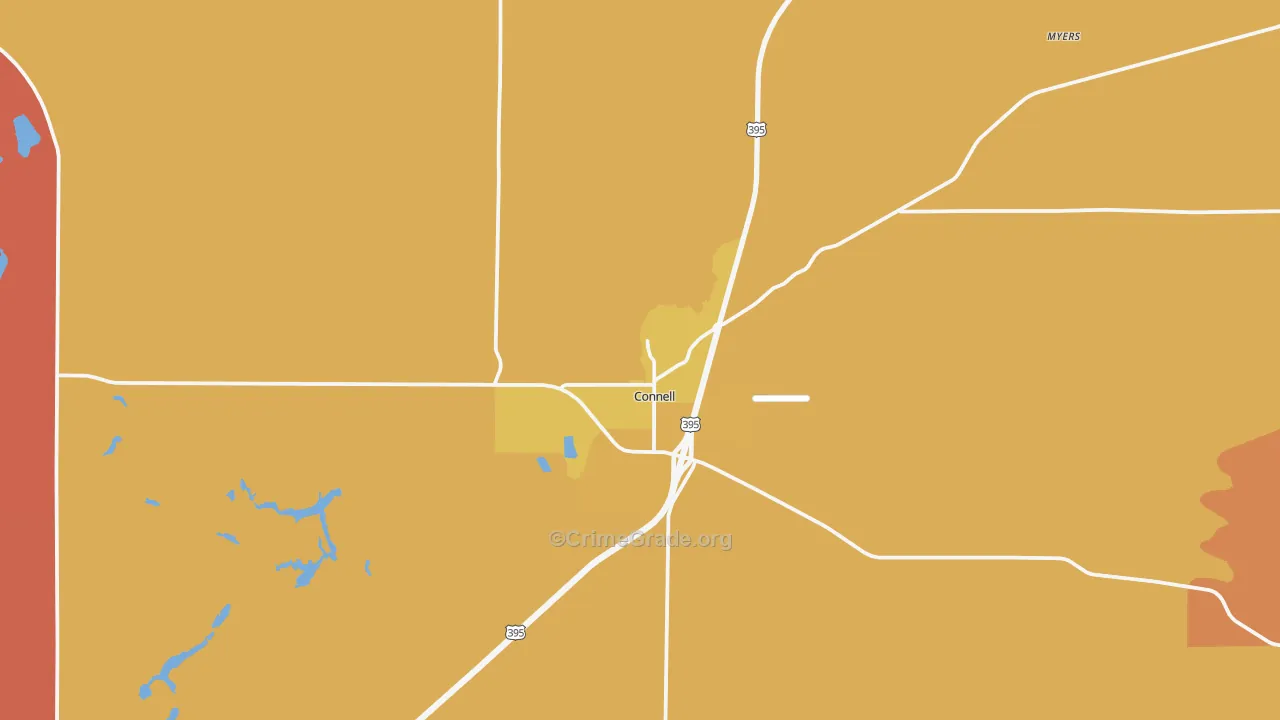 Connell, WA Map of Theft Rates