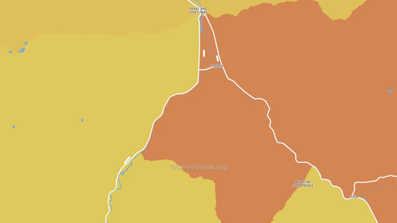 Conner, MT Map of Theft Rates