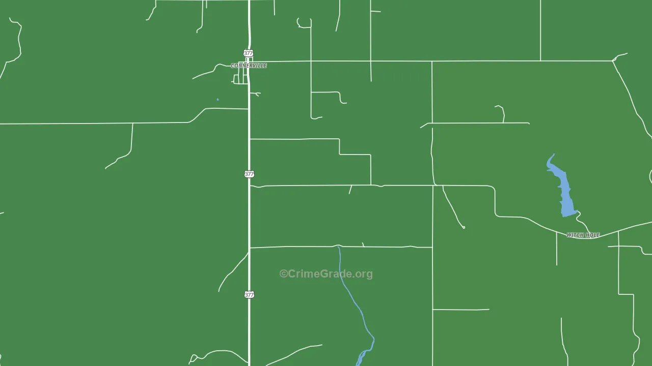 Connerville, OK Map of Theft Rates