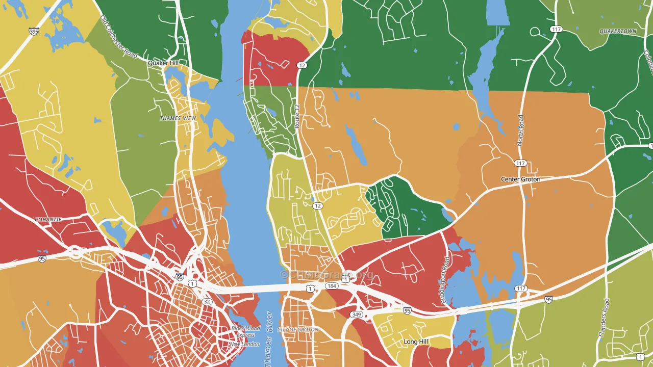 Conning Towers Nautilus Park, CT Map of Theft Rates
