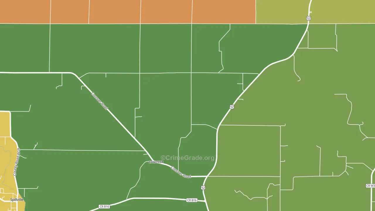 Conover, IA Map of Theft Rates