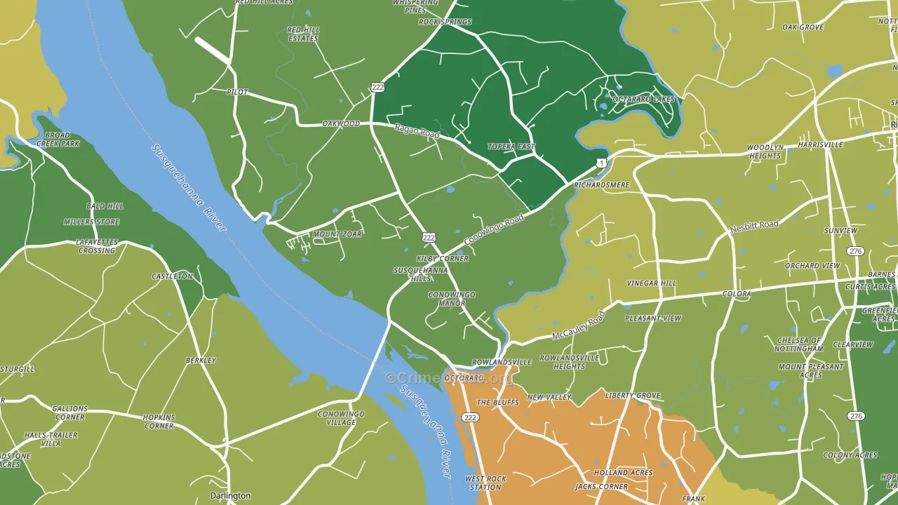Conowingo, MD Map of Theft Rates