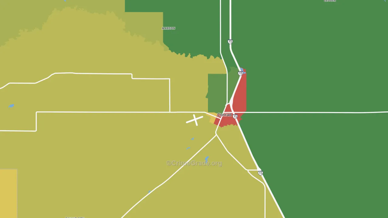 Conrad, MT Map of Theft Rates