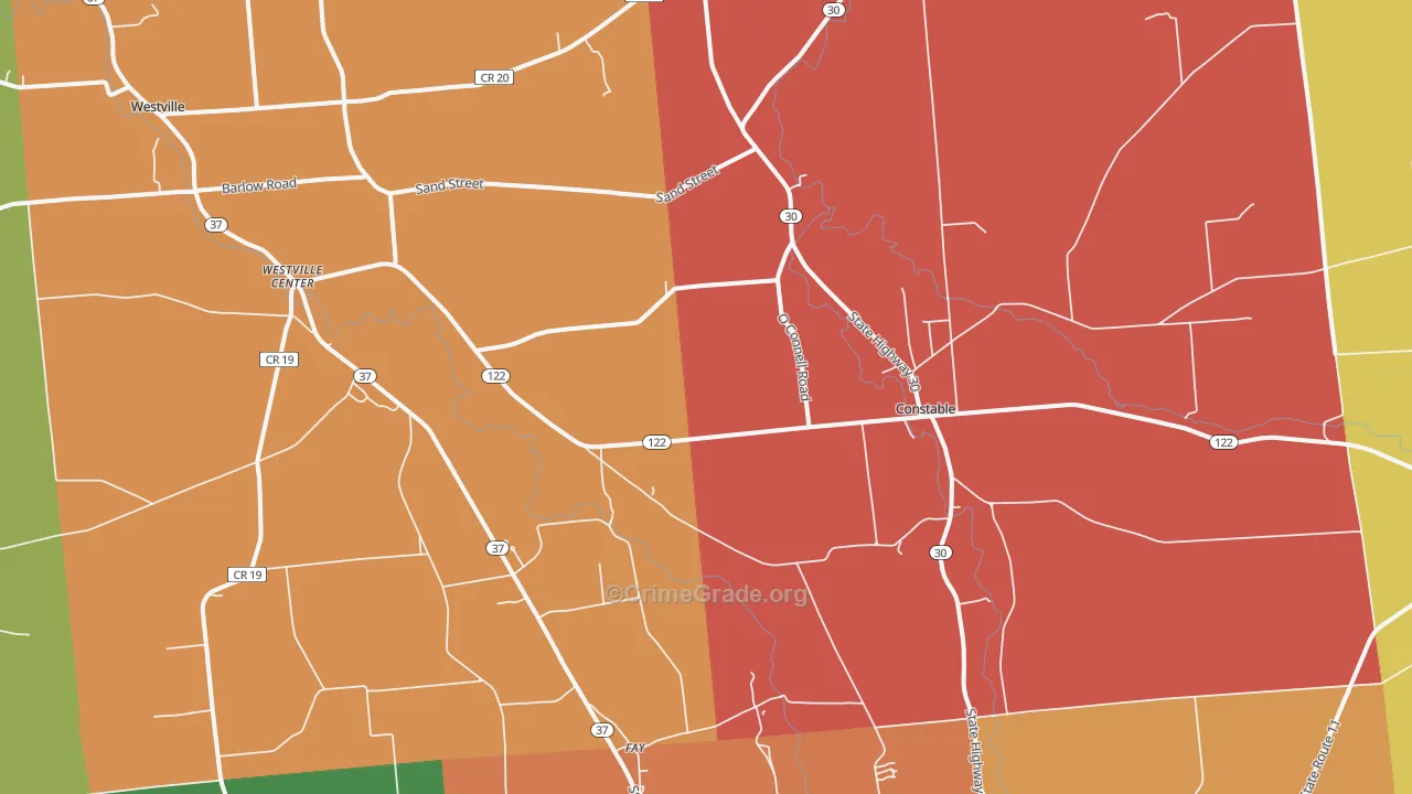Constable, NY Map of Theft Rates