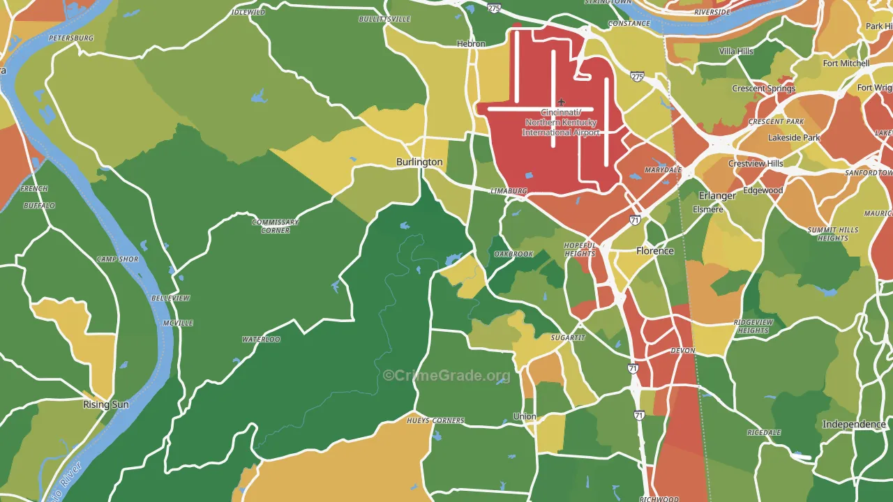 Constance, KY Map of Theft Rates