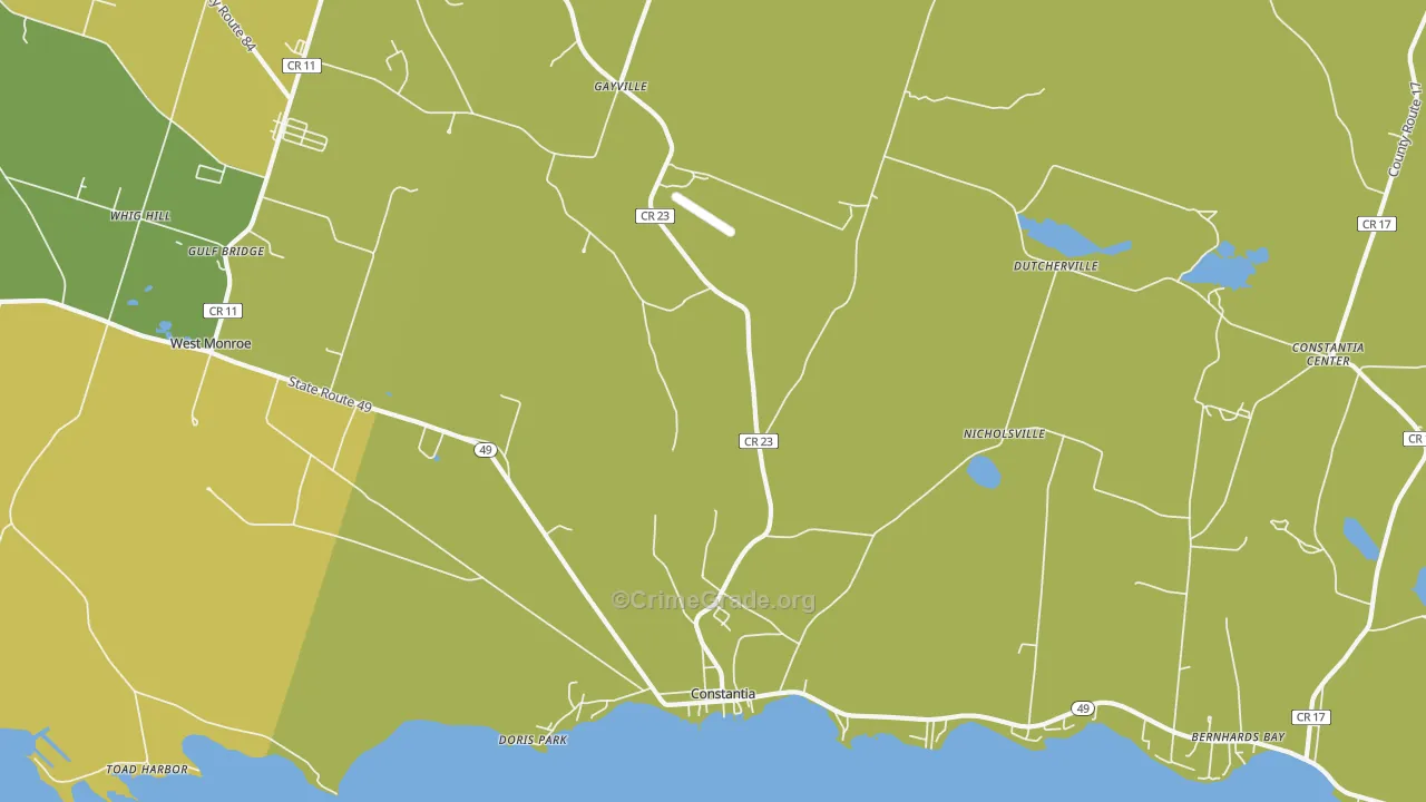 Constantia, NY Map of Theft Rates