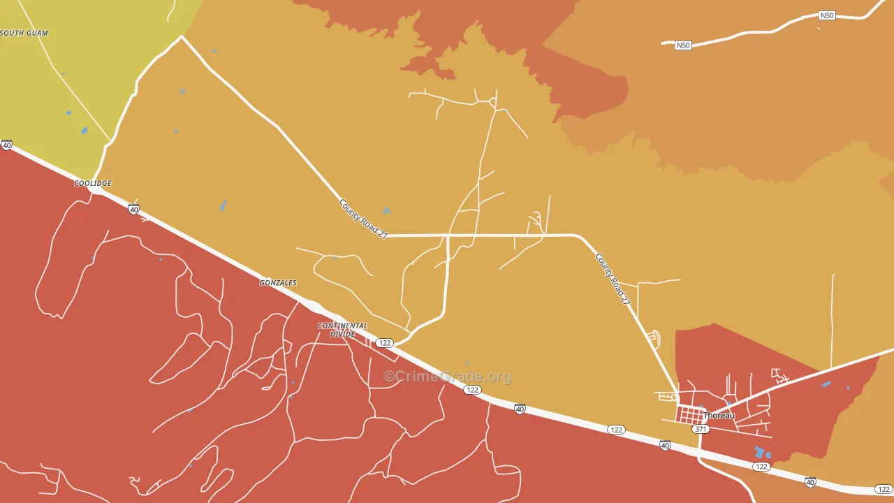 Continental Divide, NM Map of Theft Rates