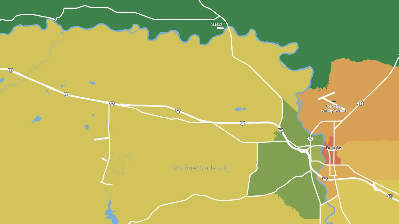Converse County, WY Map of Theft Rates