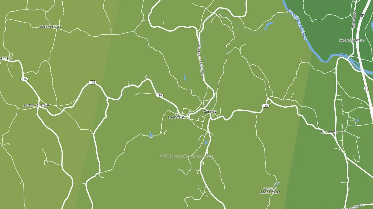 Conway, MA Map of Theft Rates