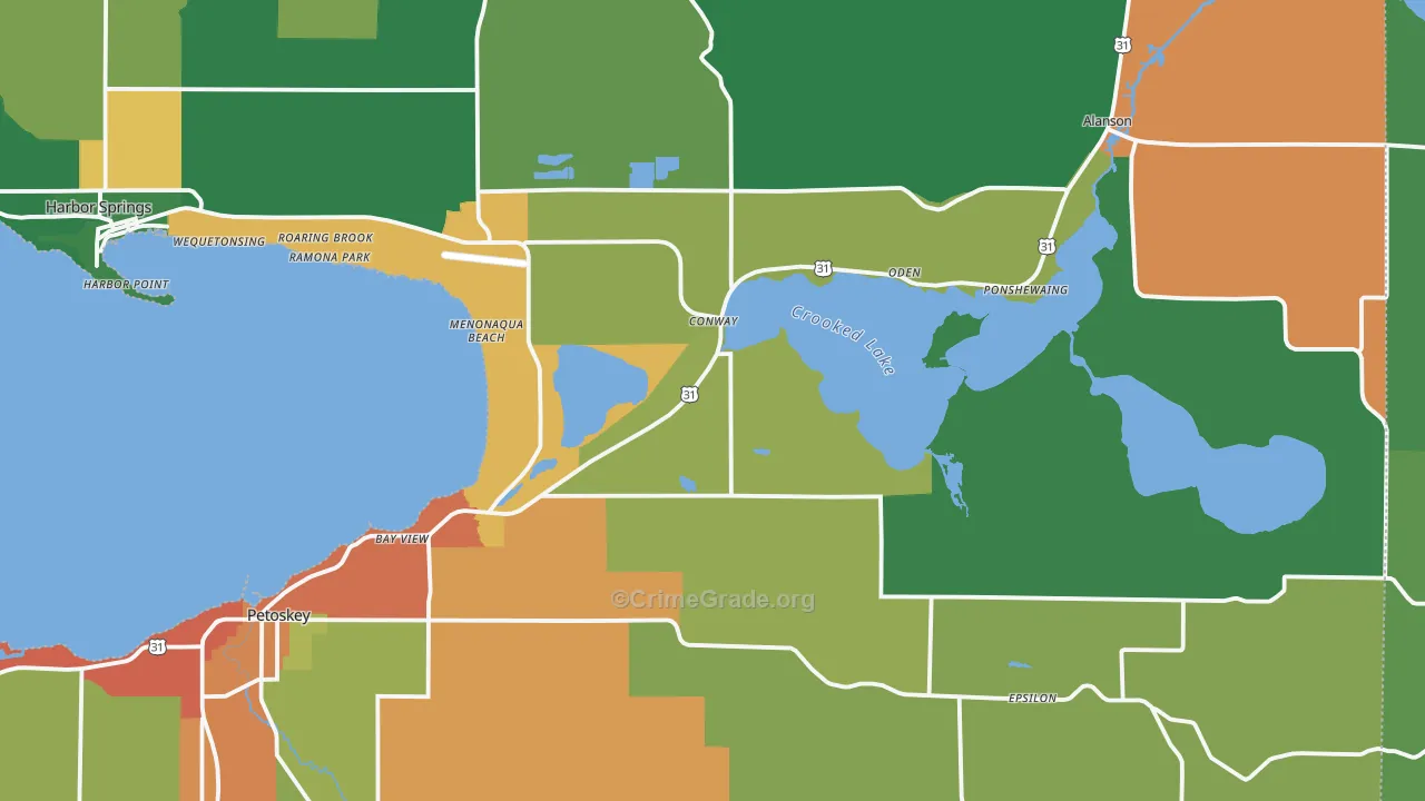 Conway, MI Map of Theft Rates