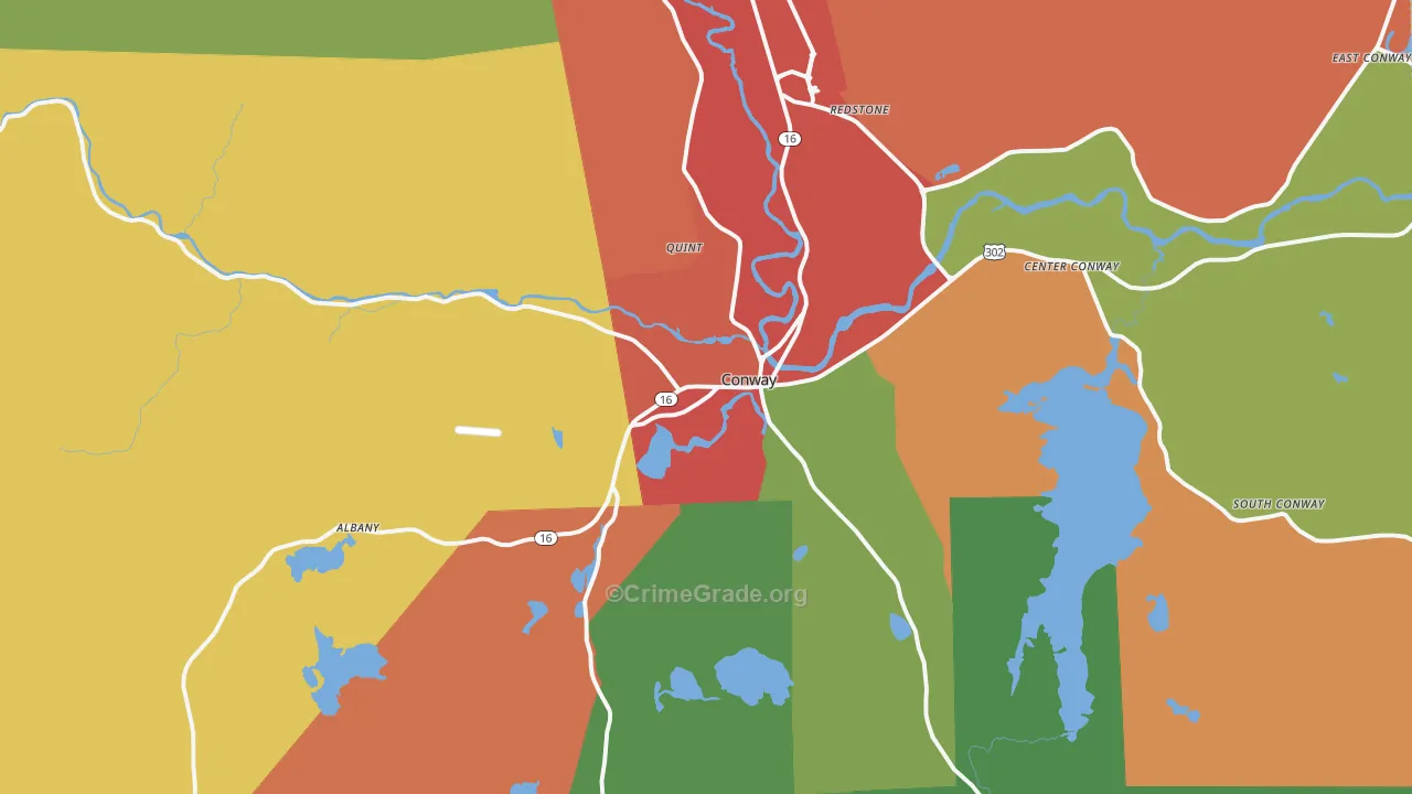 Conway, NH Map of Theft Rates