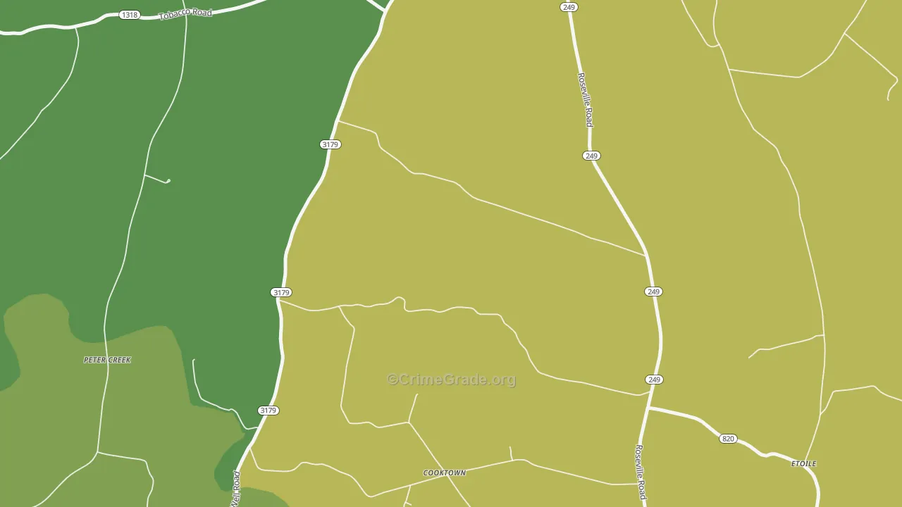 Cooktown, KY Map of Theft Rates