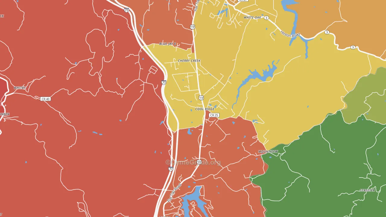 Cool Ridge, WV Map of Theft Rates