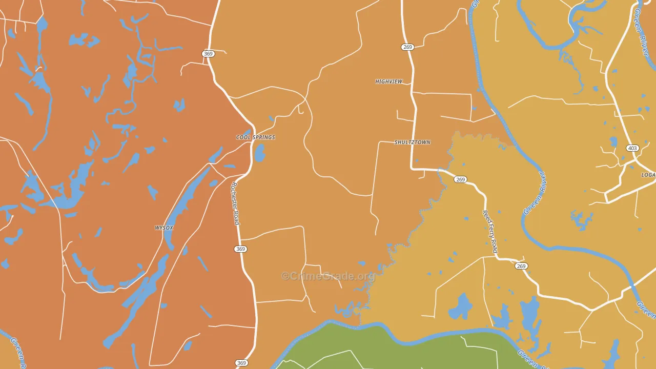 Cool Springs, KY Map of Theft Rates