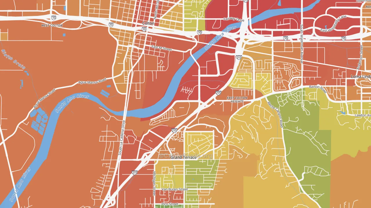 Cooley Ranch, Colton, CA Map of Theft Rates