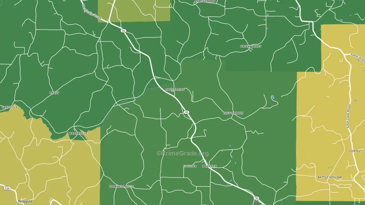 Coolspring, PA Map of Theft Rates