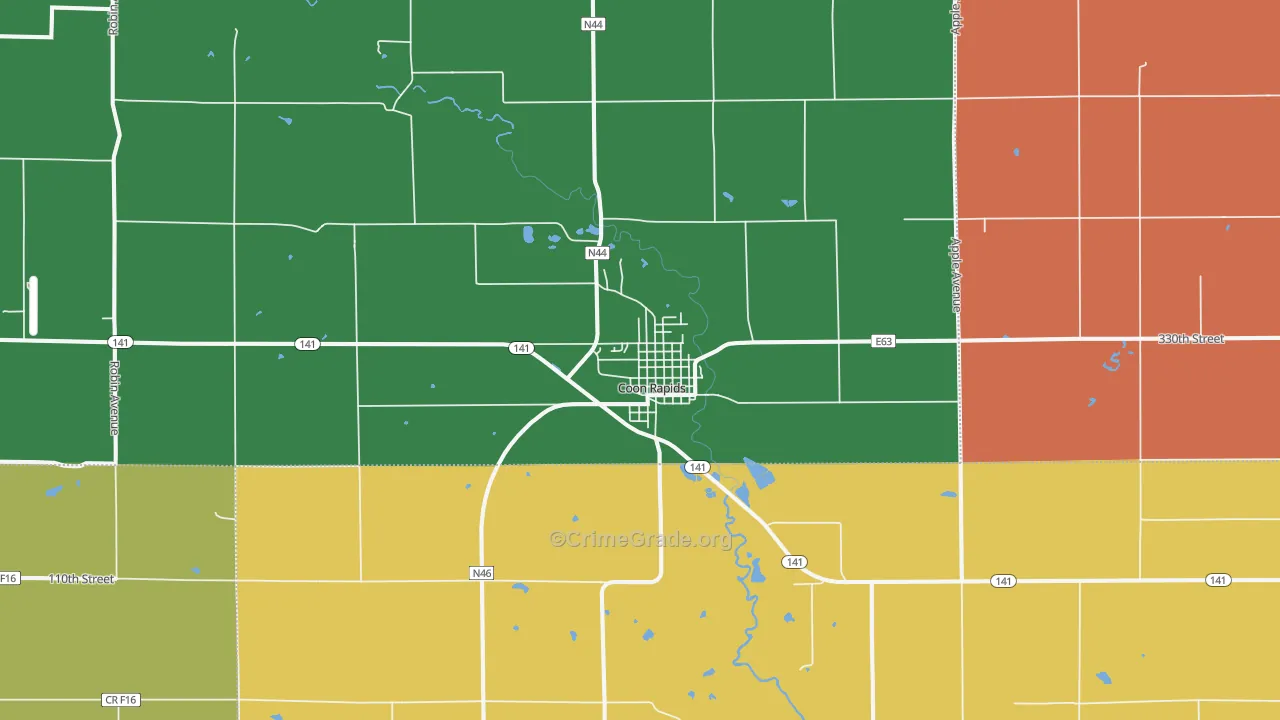 Coon Rapids, IA Map of Theft Rates
