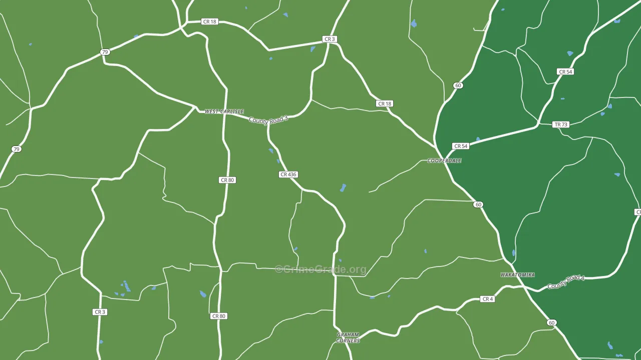 Cooperdale, OH Map of Theft Rates