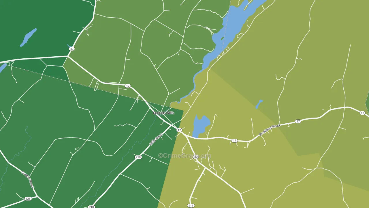 Coopers Mills, ME Map of Theft Rates