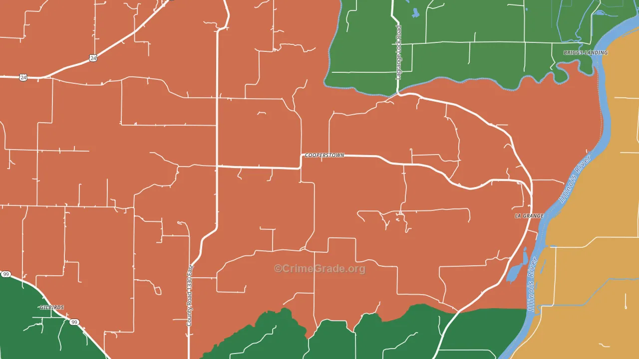 Cooperstown, IL Map of Theft Rates