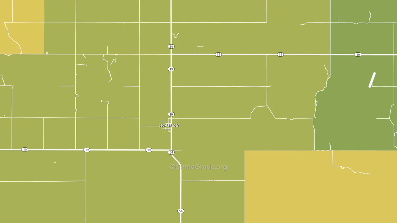 Cooperton, OK Map of Theft Rates