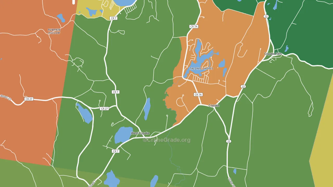 Copake, NY Map of Theft Rates
