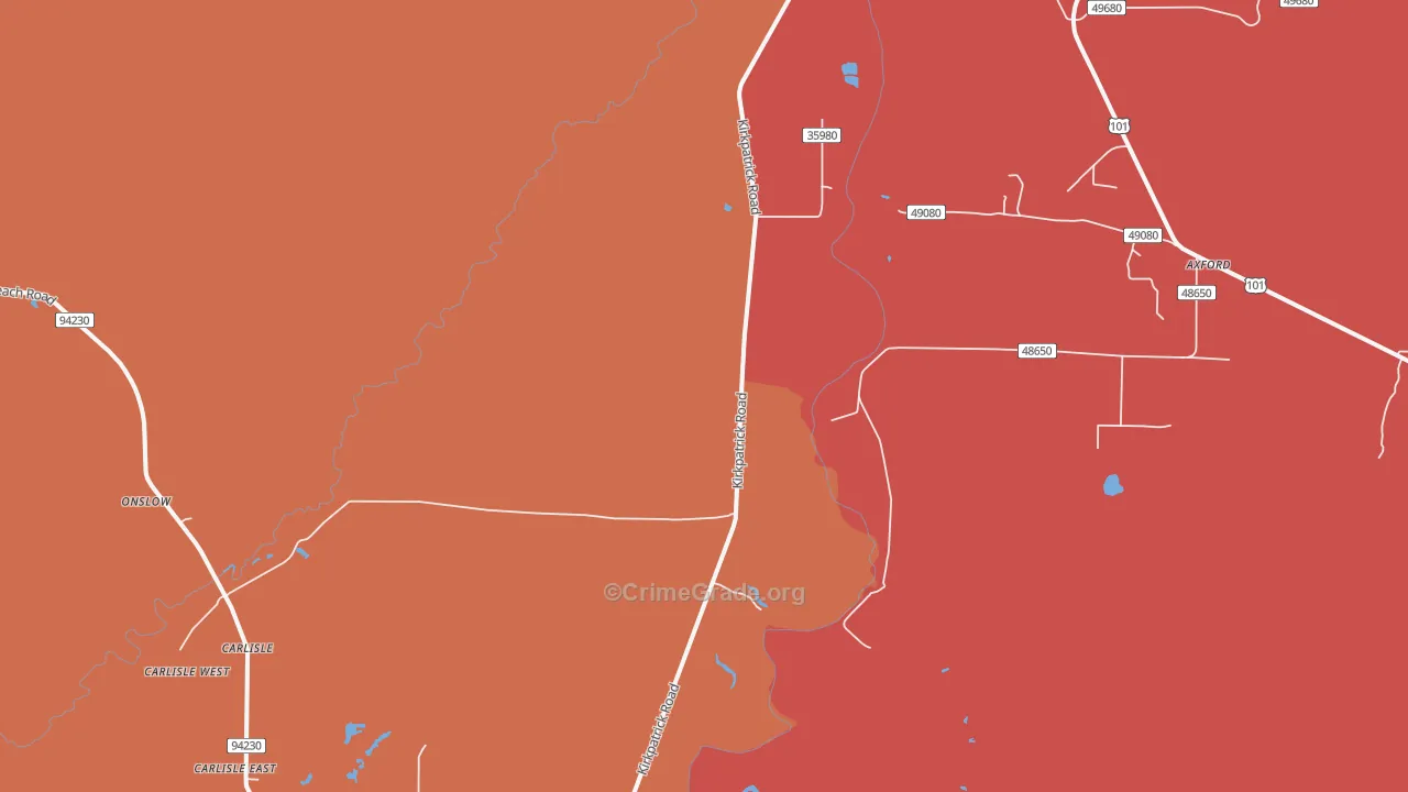 Copalis Crossing, WA Map of Theft Rates
