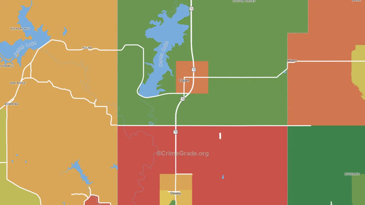 Copan, OK Map of Theft Rates