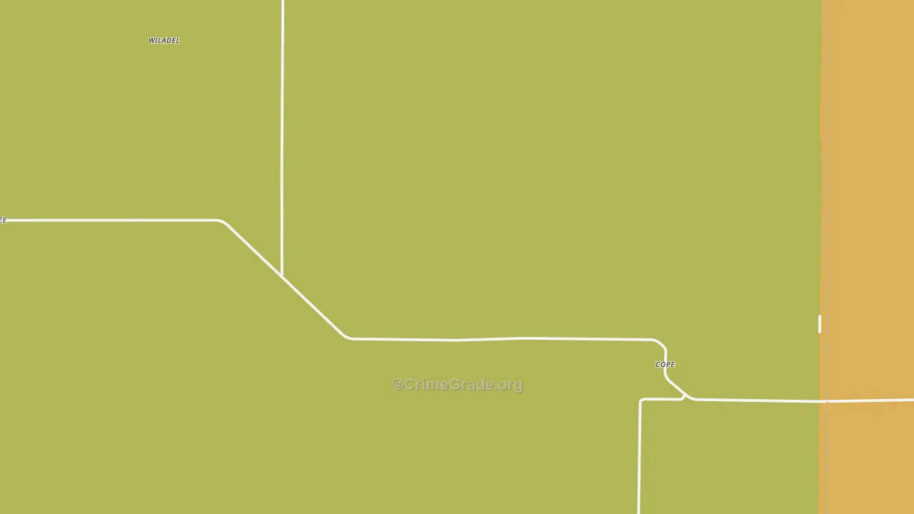 Cope, CO Map of Theft Rates