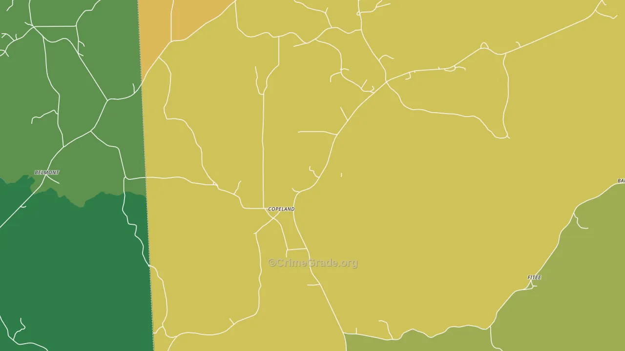 Copeland, AL Map of Theft Rates
